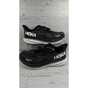 Hoka One One Clifton 9 Shoes Mens 10 2E Wide Black Running Sneakers #328